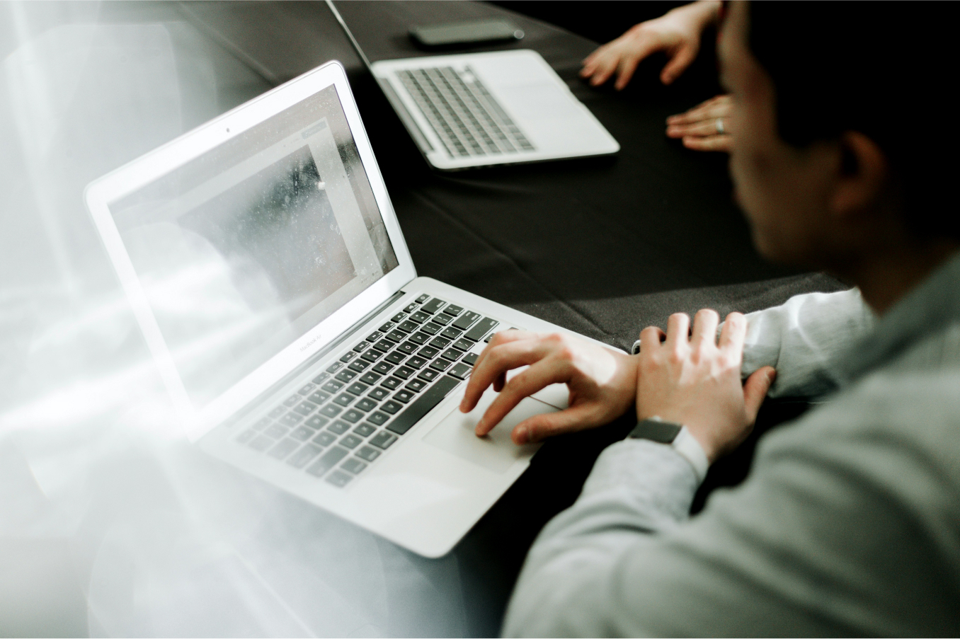 Man working on a notebook